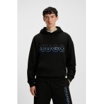 Ανδρική φούτερ με κουκούλα with ombré embroidered logo HUGO BLUE 50549151 μαύρο