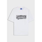 Ανδρική μπλούζα All-gender cotton-jersey with graphic print HUGO BLUE 50549162 Λευκό - Image 2