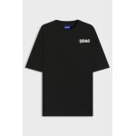Ανδρική μπλούζα All-gender cotton-jersey with logo prints HUGO BLUE 50549769 μαύρο