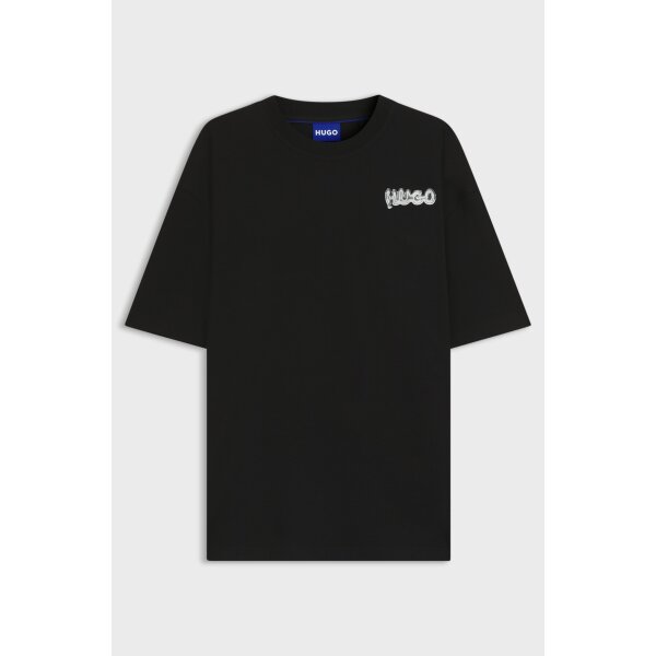 hbeu50549769_001_100 Ανδρική μπλούζα All-gender cotton-jersey with logo prints HUGO BLUE  50549769 μαύρο - Image 1