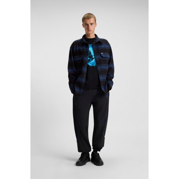 hbeu50549801_493_300 Ανδρικό Oversized-fit shirt with shadow stripe HUGO BLUE  50549801-493 - Image 3