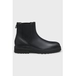 Ανδρικό παπούτσι Leather Chelsea boots with embossed logo hugo 50552708 μαύρο