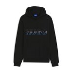 Ανδρική φούτερ με κουκούλα with ombré embroidered logo HUGO BLUE 50549151 μαύρο - Image 4