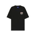 Ανδρική μπλούζα Cotton jersey T-shirt with mixed-print logo HUGO BLUE 50549152 μαύρο - Image 4