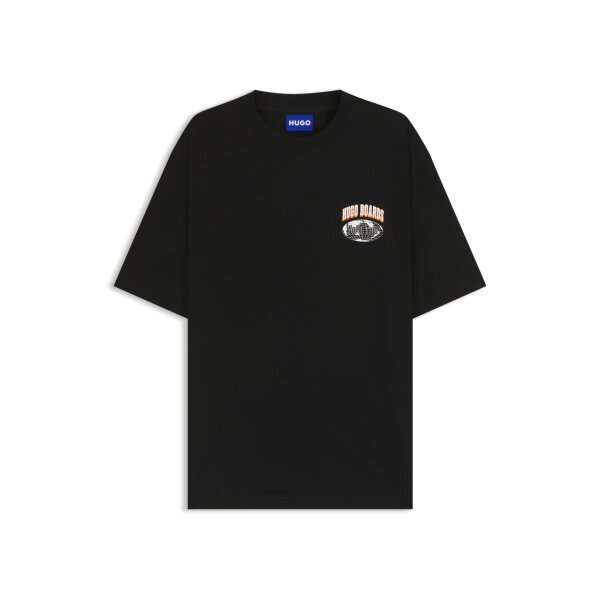 Ανδρική μπλούζα Cotton jersey T-shirt with mixed-print logo HUGO BLUE 50549152 μαύρο - Image 4