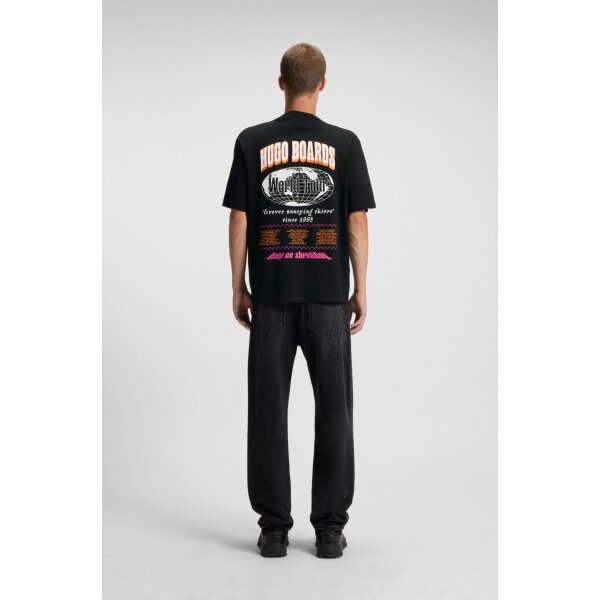 Ανδρική μπλούζα Cotton jersey T-shirt with mixed-print logo HUGO BLUE 50549152 μαύρο - Image 2