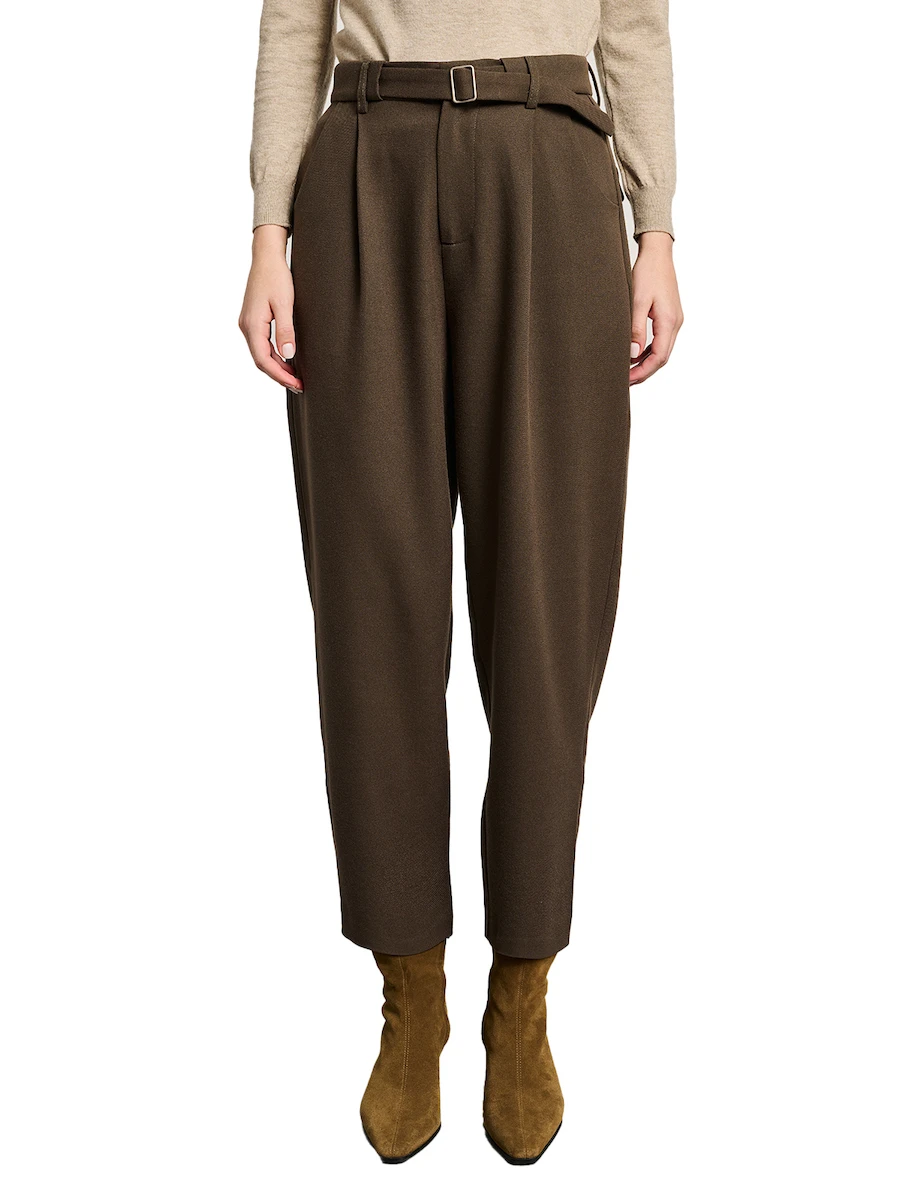 Γυναικείο Ψηλόμεσο Παντελόνι Με Ζώνη Καφέ STAFF GALLERY 60-005.054.Ν0005 - Image 1
