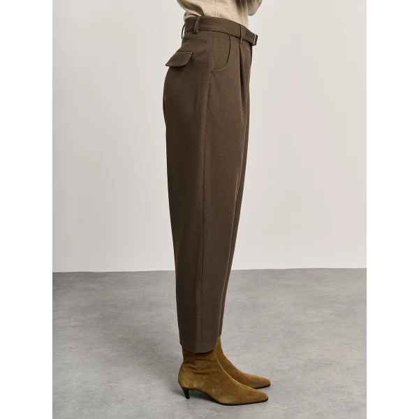 Γυναικείο Ψηλόμεσο Παντελόνι Με Ζώνη Καφέ STAFF GALLERY 60-005.054.Ν0005 - Image 2