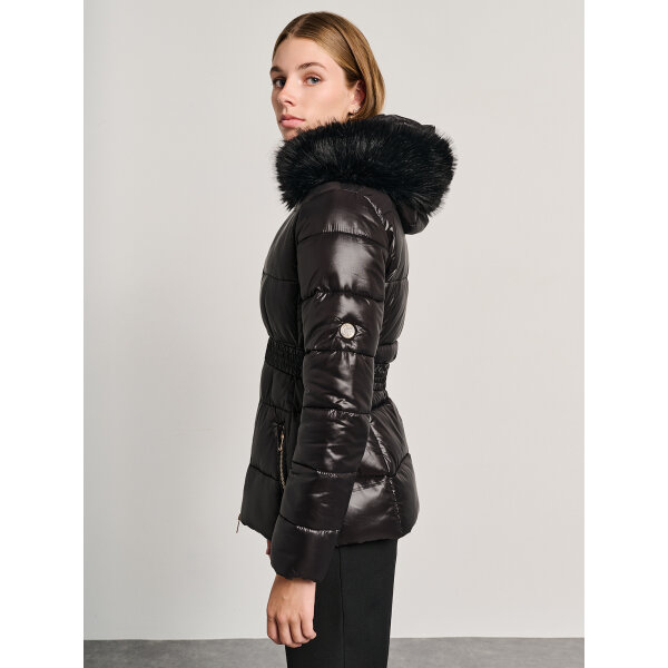 Γυναικείο Κοντό Μπουφάν Με Κουκούλα Και Γούνα Staff Gallery 65-003.054.Ν0090 - Image 2