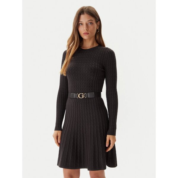 ΓΥΝΑΙΚΕΙΟ ΦΟΡΕΜΑ LS CN CABLE BELTED HANA DRESS  GUESS W5BK68Z2YJ2-JBLK - Image 1