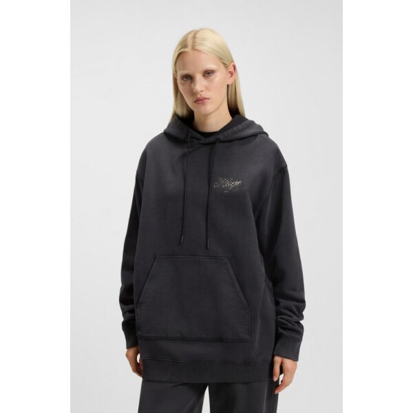 HUGO Γυναικεία Μπλούζα μαύρη Oversized-fit hoodie with rhinestone-studded logos 50547955-001 - Image 4
