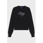 HUGO Γυναικεία Μπλούζα μαύρη Relaxed-fit knitted sweater with metallised-yarn logo 50548145 - Image 2