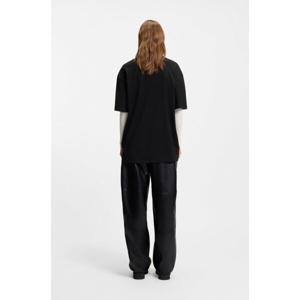 HUGO Γυναικεία Μπλούζα μαύρη Oversized-fit T-shirt in cotton with Happy HUGO logo  50550141-001 - Image 3