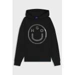 Γυναικεία Μπλούζα Cotton-terry hoodie with glittery Happy HUGO logo Μαύρο 50550709 - Image 3