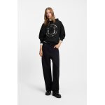 Γυναικεία Μπλούζα Cotton-terry hoodie with glittery Happy HUGO logo Μαύρο 50550709 - Image 4