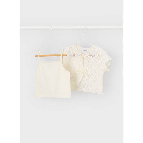 ΠΑΙΔΙΚΗ ΜΠΛΟΥΖΑ 2ΤΜΧ crochet ΜΠΕΖ ΚΟΡΙΤΣΙ MAYORAL 26-03015-088 - Image 1