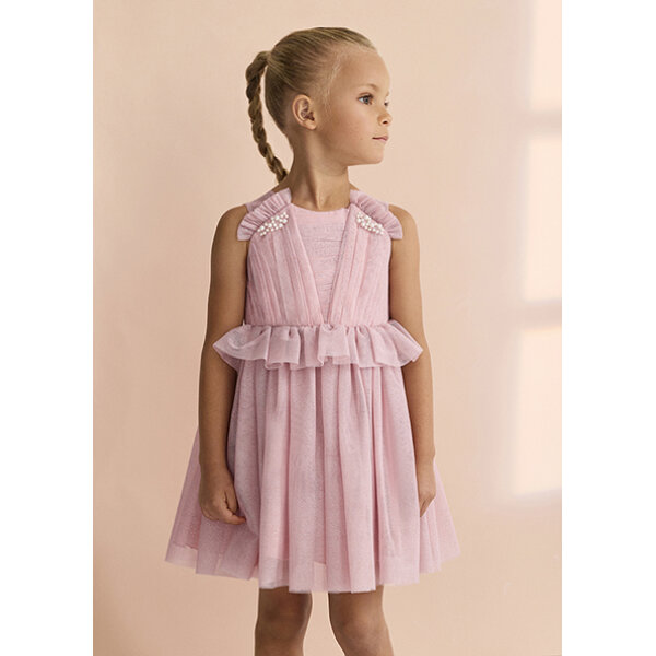 ΠΑΙΔΙΚΟ ΦΟΡΕΜΑ ΜΕ ΤΟΥΛΙ ABEL AND LULA ΡΟΖ 26-05034-081 - Image 1