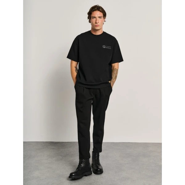 Ανδρικό Παντελόνι Φούτερ σε Ίσια γραμμή STAFF GALLERY 60-102.054 μαύρο - Image 5