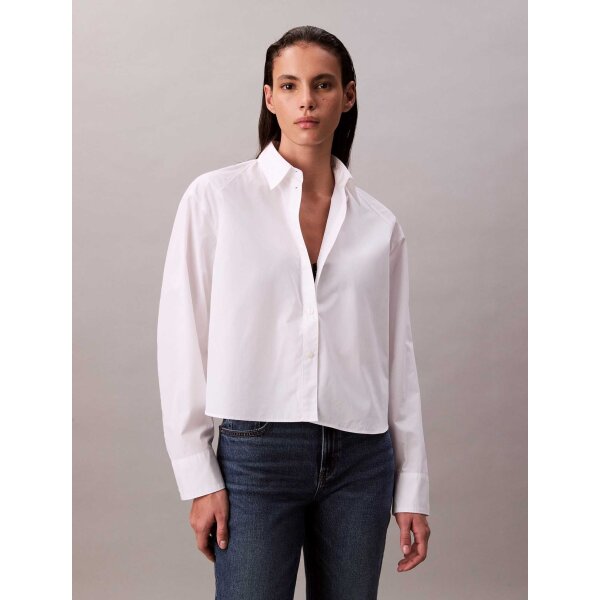ΓΥΝΑΙΚΕΙΟ ΠΟΥΚΑΜΙΣΟ SOLID BOXY CROPPED SHIRT CALVIN KLEIN LV047C141G-YAA - Image 1