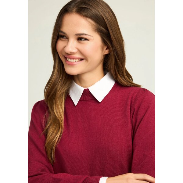 Γυναικείο Πλεκτό με Λαιμόκοψη FUNKY BUDDHA FBL012-123-09-WINE RED - Image 4