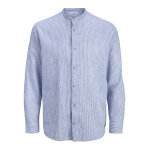ΑΝΔΡΙΚΟ ΠΟΥΚΑΜΙΣΟ JJESUMMER LINEN BLEND BAND SHIRT L/S SN JACK & JONES  ΓΑΛΑΖΙΟ 12289184