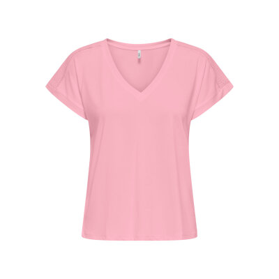 ΓΥΝΑΙΚΕΙΑ ΜΠΛΟΥΖΑ ΡΟΖ ONLFREE LIFE S/S V-NECK LACE TOP JRS ONLY 15369294