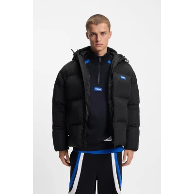 Ανδρικό Μπουφάν Water-repellent padded jacket with blue logo label Hugo Μαύρο 50546652-001