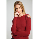 Γυναικείο Πλεκτό με Λαμπερές Λεπτομέρειες Victoria Sweater MML25-02-09-009_CHERRY