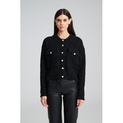 Γυναικείο Κομψή Ζακέτα με Πέρλες MOLLY CARDIGAN MIND MATTER MML25-02-09-031_BLACK