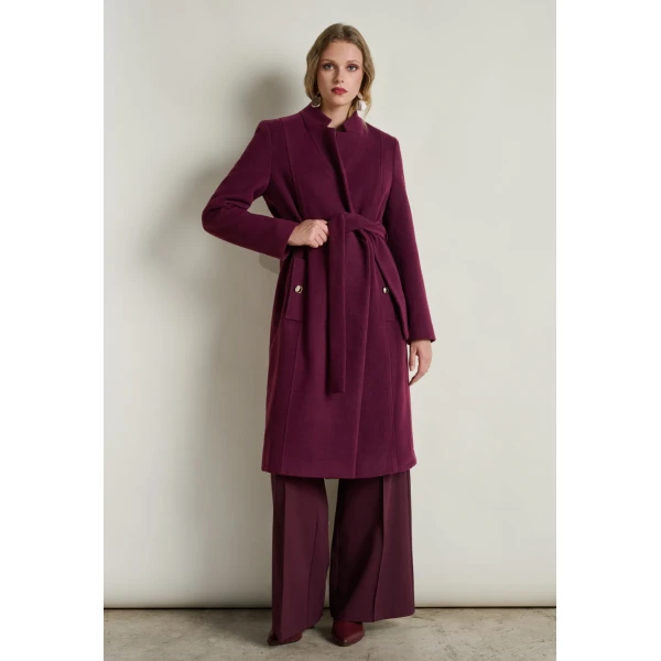 ΓΥΝΑΙΚΕΙΟ ΜΑΚΡΥ ΠΑΛΤΟ ΜΕ ΖΩΝΗ ΜΠΟΡΝΤΩ 12.43006-mm - Image 6