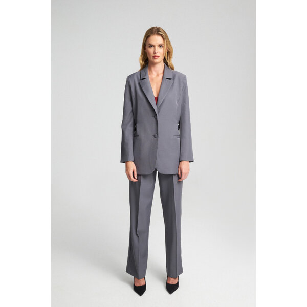 Γυναικείο Κλασικό Σακάκι Blazer Ariela MIND MATTER MML25-02-05-005_GREY - Image 1