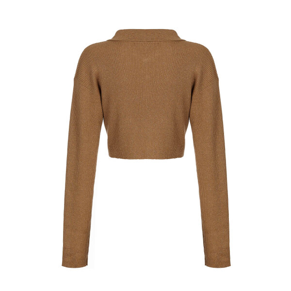 Γυναικεία Κομψή Κοντή Ζακέτα MADISON CARDIGAN SWEATER MIND MATTER MML25-02-09-014_CAMEL - Image 3