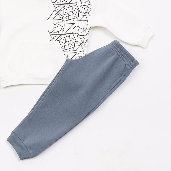 Παιδικό Σετ φόρμας μαύρο παντελόνι/εκρού μπλούζα 48938 - Image 2