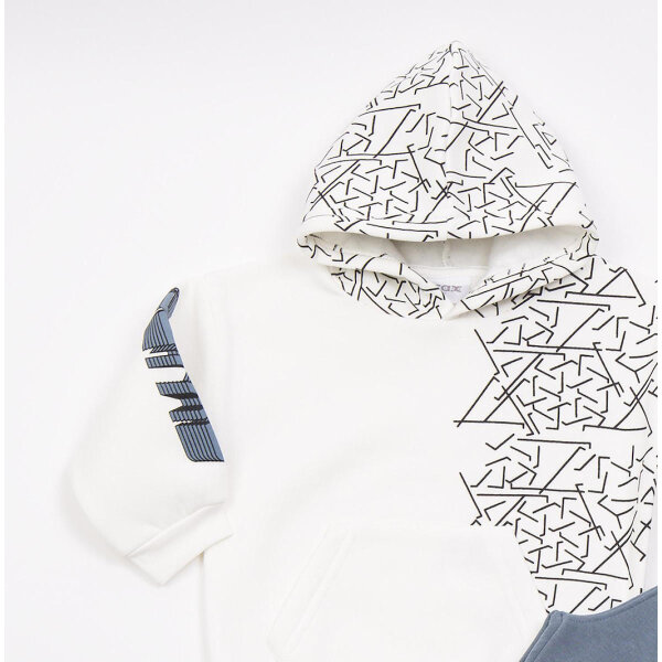 Παιδικό Σετ φόρμας μαύρο παντελόνι/εκρού μπλούζα 48938 - Image 3