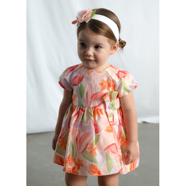 ΒΡΕΦΙΚΟ ΦΟΡΕΜΑ ΜΕ ΣΤΑΜΠΕΣ ΡΟΖ ΚΟΡΙΤΣΙ  MAYORAL 26-01909-077 - Image 1