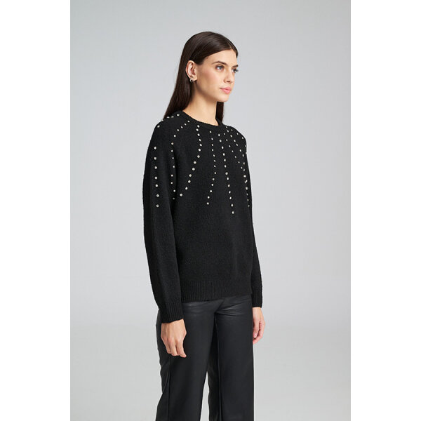 Γυναικεία Πλεκτό με Διακοσμητικές Πέρλες MILLA SWEATER MIND MATTER MML25-02-09-023_BLACK - Image 3