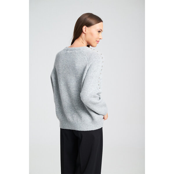 Γυναικεία Πλεκτό με Διακοσμητικές Πέρλες MILLA SWEATER MIND MATTER MML25-02-09-023_GREY - Image 5
