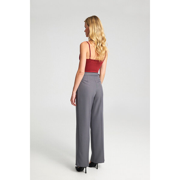 Γυναικείο Παντελόνι Wide Leg με Ζώνη KENDRA Trousers MIND MATTER MML25-02-03-004_GREY - Image 5