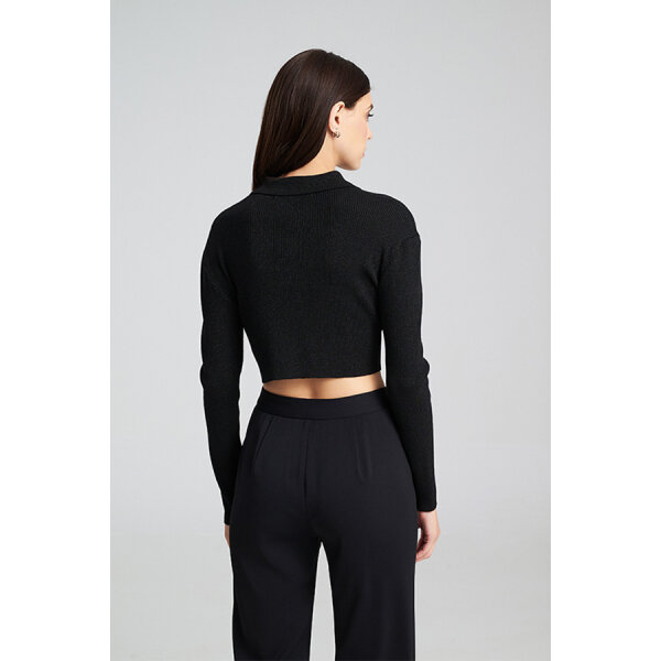 Γυναικεία Κομψή Κοντή Ζακέτα MADISON CARDIGAN SWEATER MIND MATTER MML25-02-09-014_BLACK - Image 3