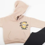 Παιδικό Σετ Φόρμα μαύρο παντελόνι/μπισκότο μπλούζα 48932 - Image 3