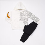 Παιδικό Σετ φόρμας μαύρο παντελόνι/εκρού μπλούζα 48938
