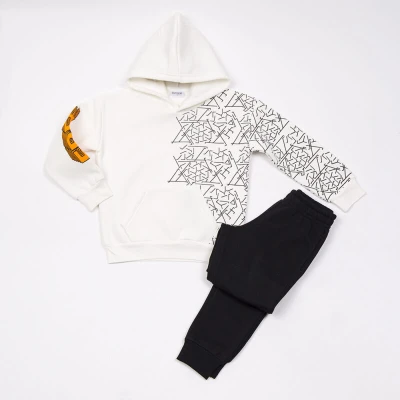 Παιδικό Σετ φόρμας μαύρο παντελόνι/εκρού μπλούζα 48938