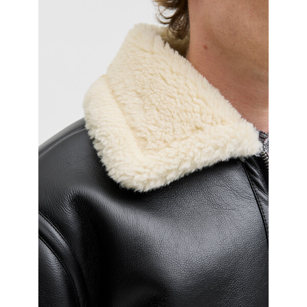 Ανδρικό Μπούφαν JORLIVERPOOL AVIATOR JACKET SN JACK&JONES 12282948 Μαύρο - Image 5