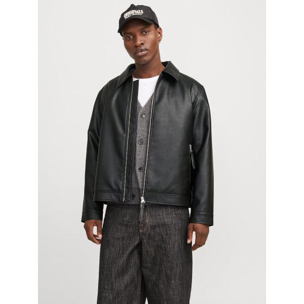 F_12284364_M_4839977_Front_1 Ανδρικό Μπούφαν JORAUSTIN PU JACKET STYD AW24 JACK&JONES 12284364 Μαύρο - Image 1