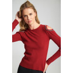 Γυναικείο Πλεκτό με Λαμπερές Λεπτομέρειες Victoria Sweater MML25-02-09-009_CHERRY - Image 4