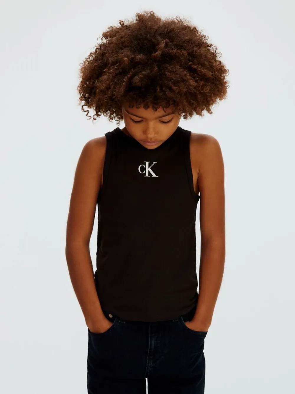 1 (1) ΠΑΙΔΙΚΗ ΜΠΛΟΥΖΑ CK LOGO TANK TOP ΚΟΡΙΤΣΙ ΜΑΥΡΟ CALVIN KLEIN LVCKSJB10G-BEH - Image 1