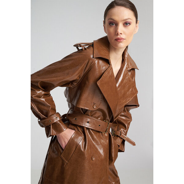 Γυναικείο Παλτό από δερματίνη LINKIE TRENCH COAT MIND MATTER MML25-02-06-013_CAMEL - Image 2