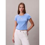 ΓΥΝΑΙΚΕΙΑ ΜΠΛΟΥΖΑ  A- WOVEN LABEL 2X2 RIB BABY TE ΜΠΛΕ CALVIN KLEIN LV047C200G-C32