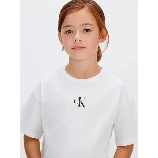 ΠΑΙΔΙΚΗ ΜΠΛΟΥΖΑ CK LOGO BOXY  ΚΟΡΙΤΣΙ ΛΕΥΚΟ  CALVIN KLEIN LVCKSJA16G-YAF - Image 2