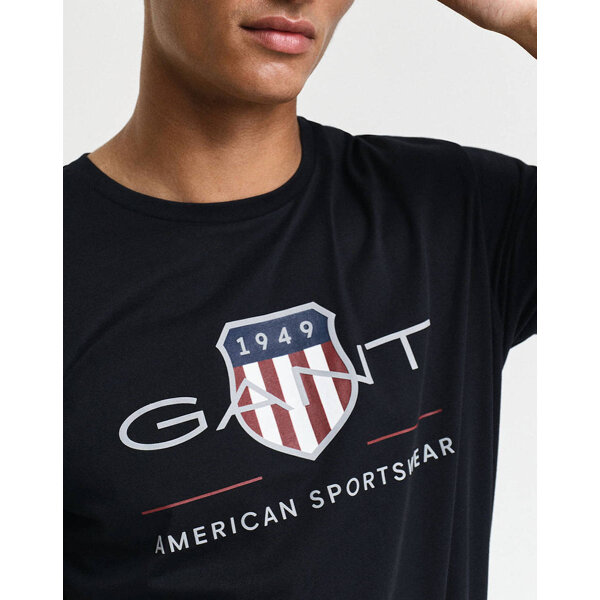 ΑΝΔΡΙΚΗ ΜΠΛΟΥΖΑ ΜΑΥΡΗ ARCHIVE  SHIELD GANT 2003199-005S/S26 - Image 2